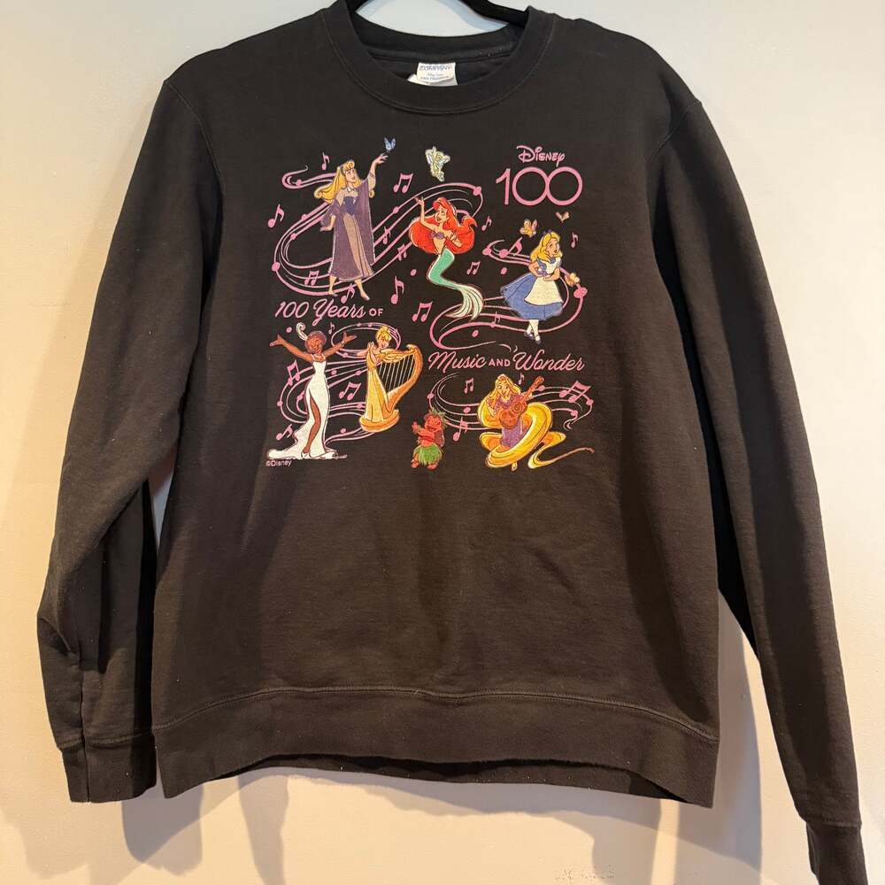 Port and Company Black Disney 100 Years Music & Wonder Graphic Sweatshirt